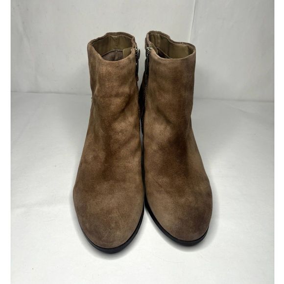 Sam Edelman Women's Lucca Suede Ankle Booties in Tan Beige - Picture 6 of 11